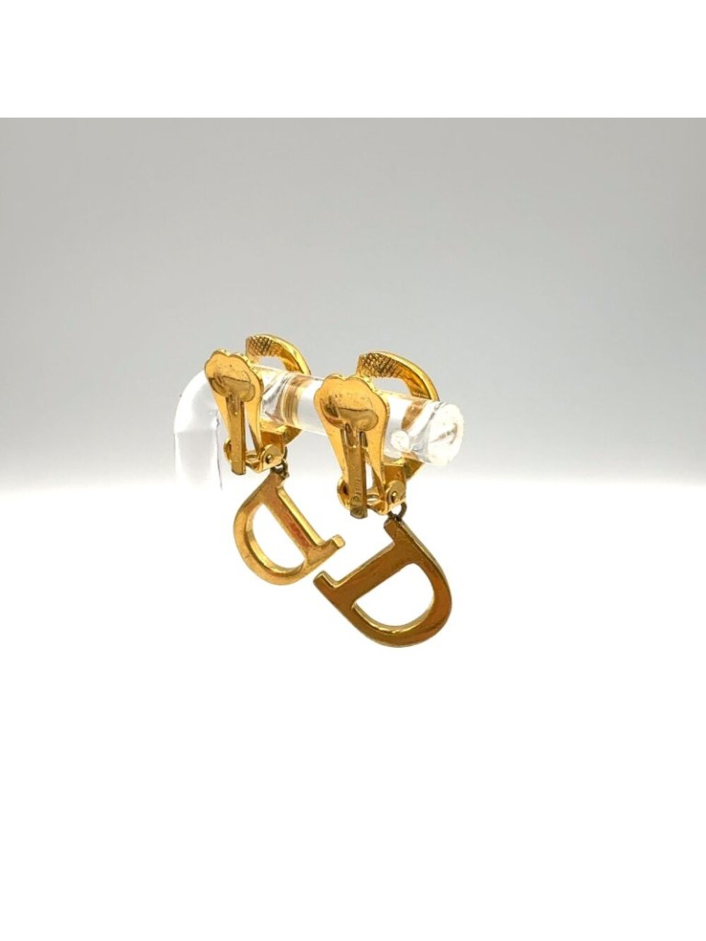 Dior CD Logo Swing Gold Plated Earrings - Picture 4 of 12